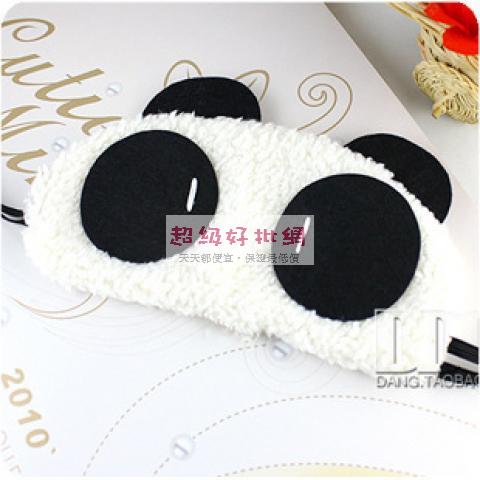 (5入)珍珠絨熊貓眼罩 可愛熊貓柔軟眼罩...