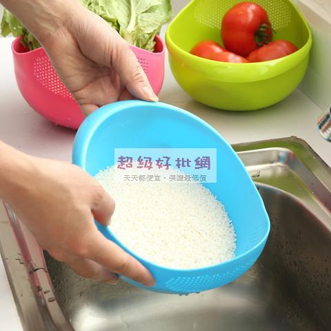 塑膠瀝水洗菜籃 洗菜洗米濾水盆 洗米篩米...