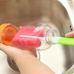 (10入)長柄海綿洗碗刷 強力去汙單頭洗杯刷 可拆卸海綿