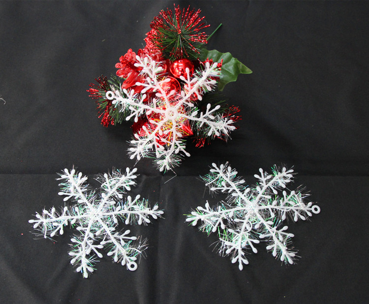 圣誕雪花片 塑料雪花 圣誕裝飾 3片裝 11cm