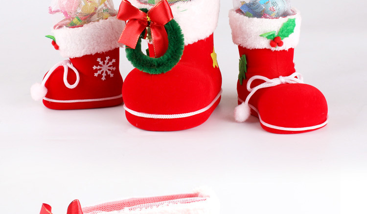 圣誕裝飾品 圣誕樹掛件 圣誕靴子 圣誕植絨靴 圣誕筆筒