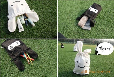 24632464忍者兔子可愛布藝收納袋束口收納袋雜物袋日用整理袋24g
