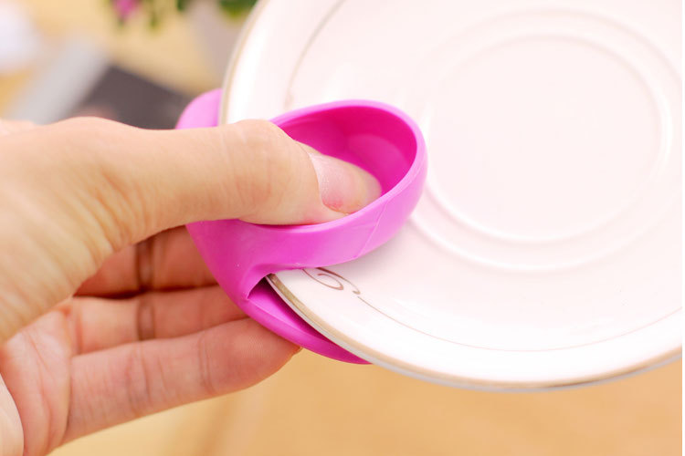創意可愛微波爐盤夾 硅膠隔熱手指套 多功能防燙取碗手夾 隨機發