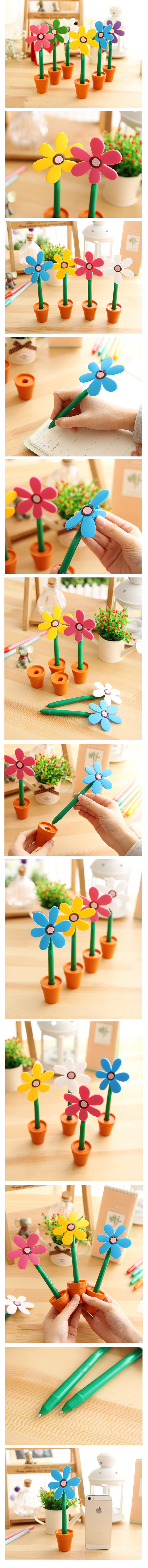 YF01日韓文具 創意太陽花圓珠筆/花盆造型可愛筆