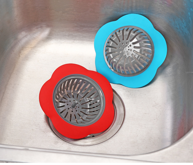 2588 創意過濾網廚房水池地漏蓋子衛生間水槽防堵塞過濾器 花朵型