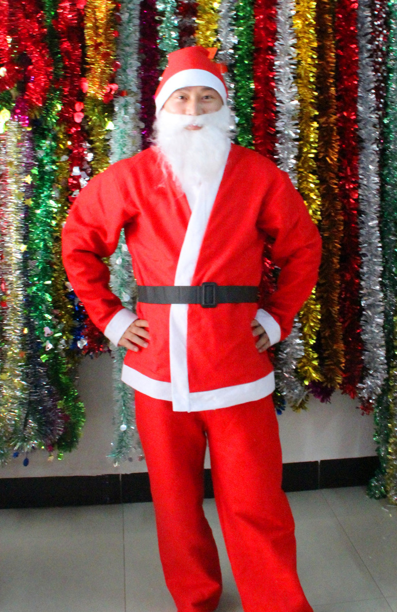 廠家直銷 圣誕服裝圣誕男服 圣誕老人裝扮衣服 圣誕套裝5件套