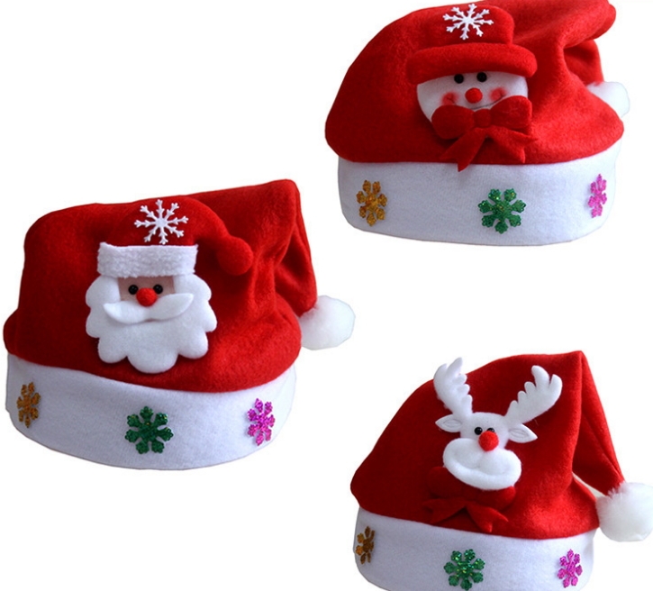 (12入)聖誕帽兒童款 聖誕老人 雪人 麋鹿 兒童聖誕帽