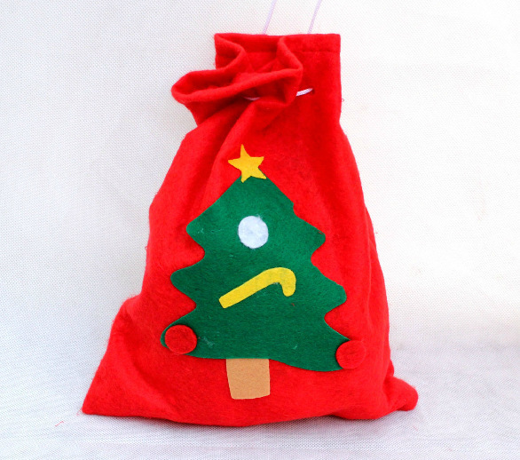 圣誕節禮物袋 圣誕老人背包 無紡布禮品袋 手工貼花 促銷禮品