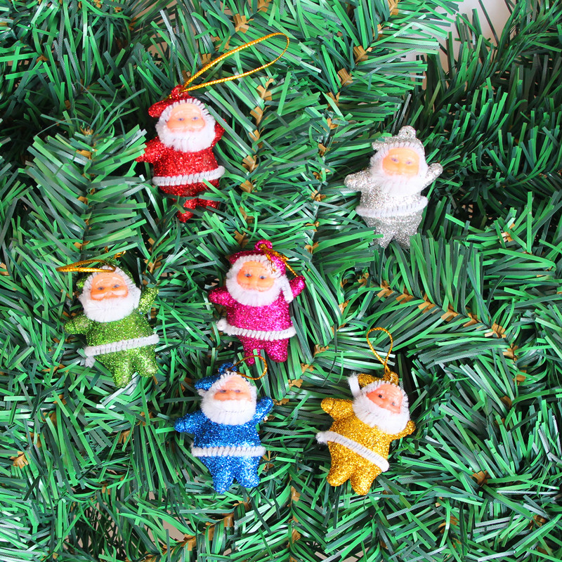 圣誕樹裝飾品 圣誕樹掛件 圣誕小老人掛件混6色 圣誕節裝飾品