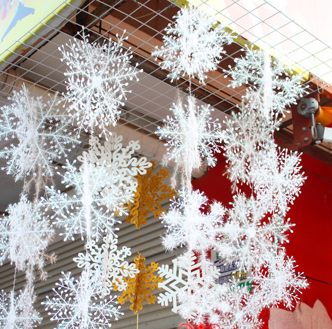 (10入)聖誕雪花片吊飾 聖誕節裝飾 活動用品 立體雪花串