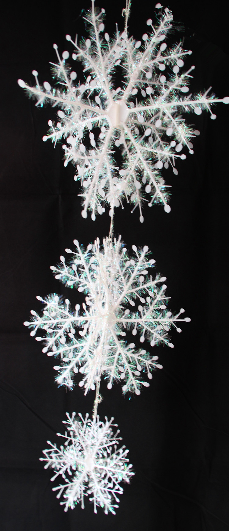 圣誕雪花片 圣誕節裝飾 活動用品 立體雪花串 繞線立體雪花串