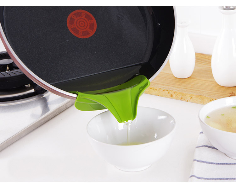 防灑漏廚具鍋具圓口邊緣導流器 硅膠液體導流嘴 倒湯器廚房小工具