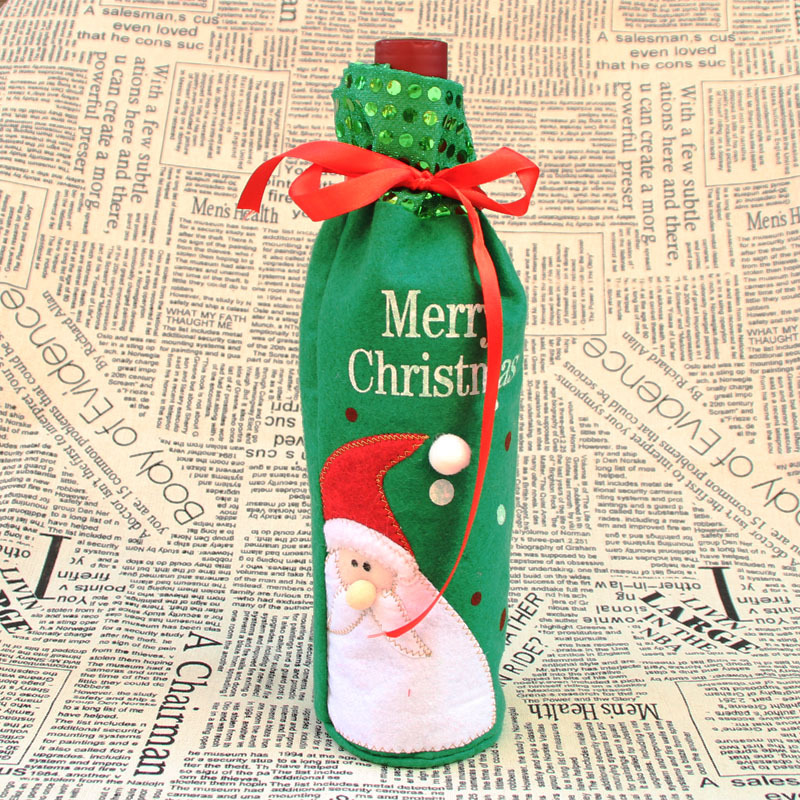 圣誕裝飾品 圣誕亮片酒袋 圣誕酒瓶袋 圣誕禮品袋