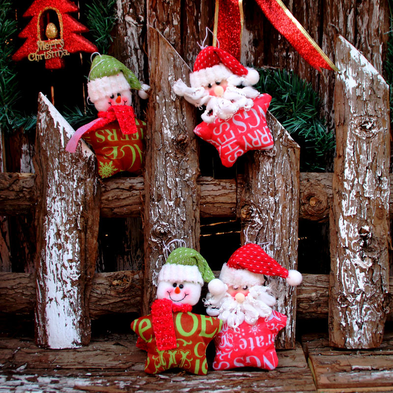 圣誕裝飾品 圣誕樹掛件 圣誕布藝掛件 圣誕字母五角星小吊