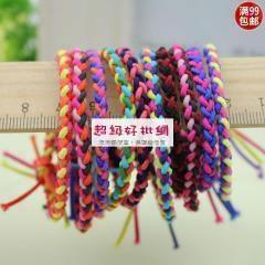 手工 編織 彩色 韓國 流行 髮束 橡皮筋 髮圈 髮飾 綁馬尾 手鍊 批發