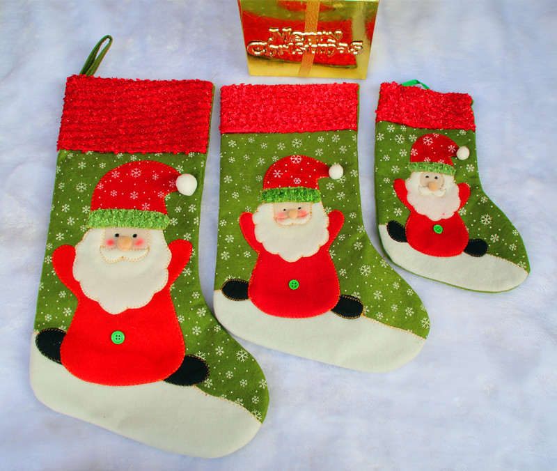 圣誕節裝飾品 圣誕襪 禮品袋 廠家直銷 中號雪花襪36cm高