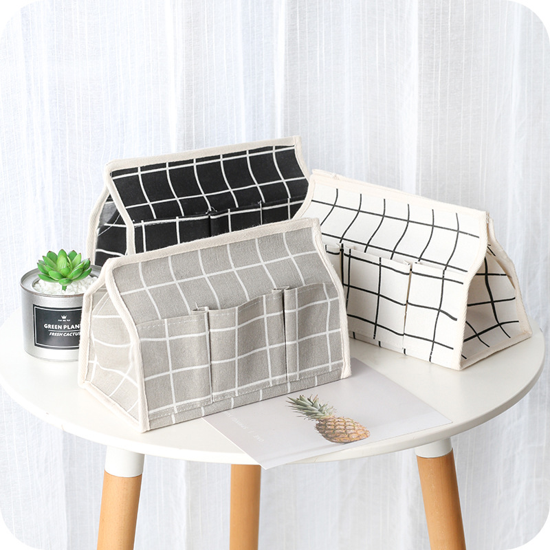 家居創意棉麻布藝紙巾盒  遙控器收納盒 多功能抽取式面紙盒 桌面收納盒