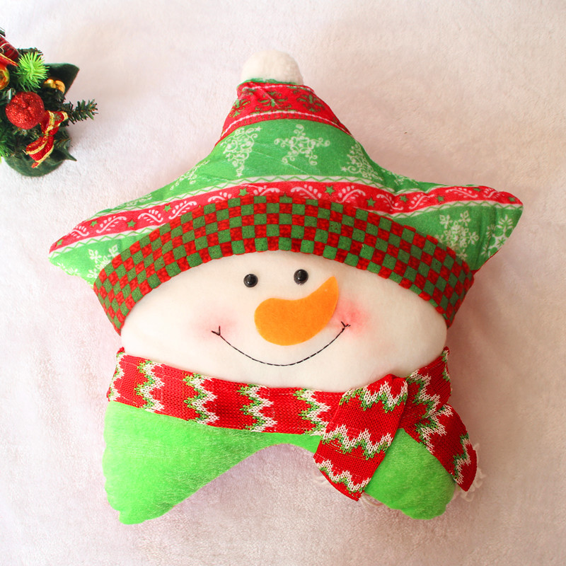 圣誕裝飾品 圣誕五角星抱枕 圣誕枕頭 三款可選 圣誕居家用品