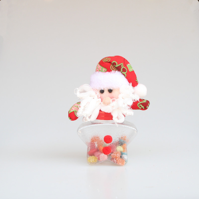 新款圣誕糖果罐 小號圓形 五角星形布藝娃娃糖果盒 糖果罐