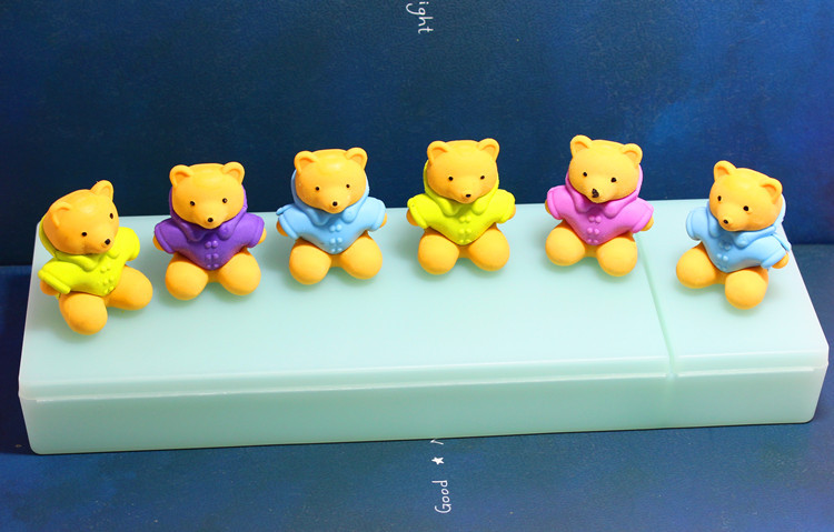 5103小熊橡皮擦DIY立體橡披擦 小黃熊動物橡皮擦可愛熊橡皮批發