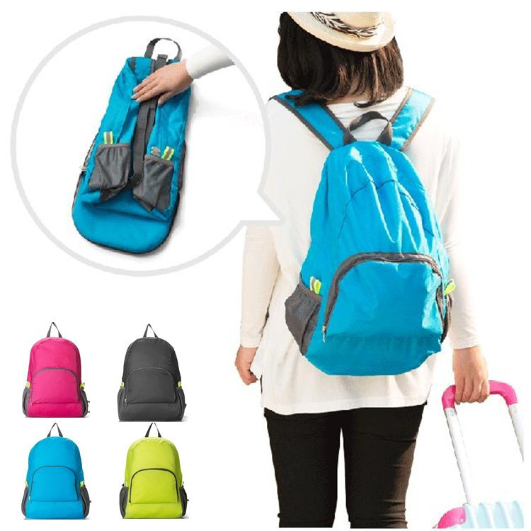 折疊雙肩背包印刷 旅行登山包客製 防水尼龍運動後背包 實用禮品贈品
