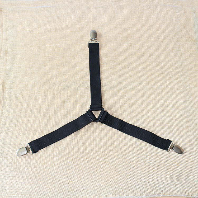 簡約床單固定器 桌布防滑固定器 鬆緊帶床單三頭固定夾 4件組