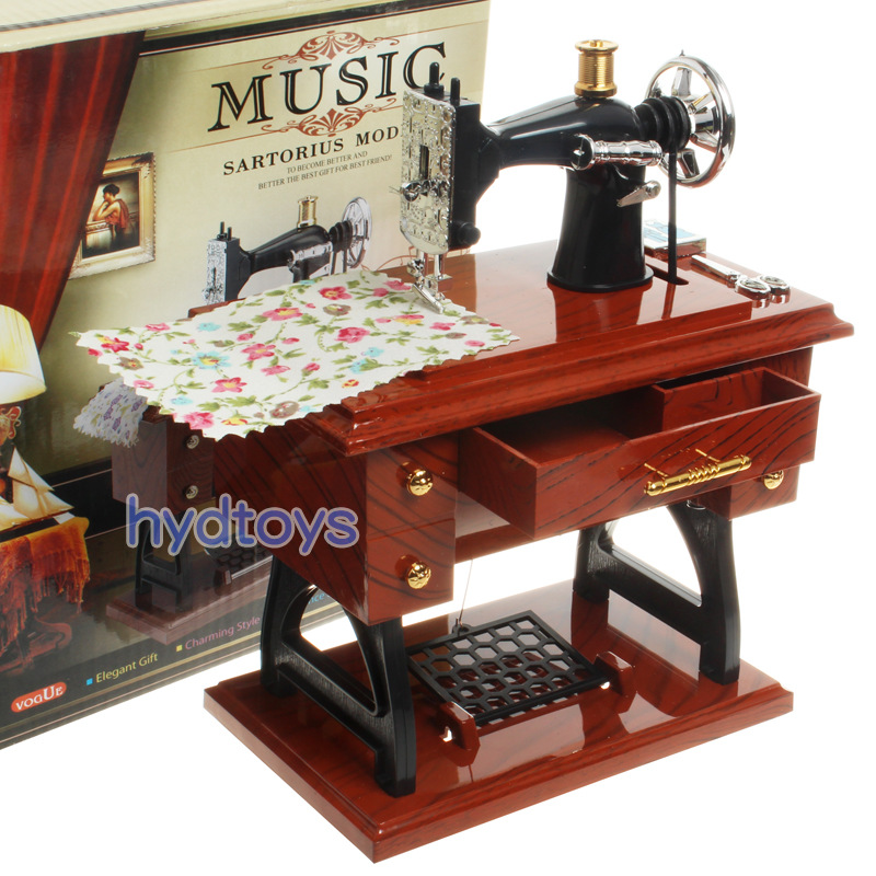 經典仿真縫紉機音樂盒 復古懷舊風音樂盒 首飾盒
