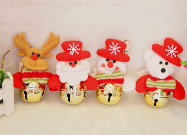 (10入)聖誕禮品 鈴鐺聖誕老人 雪人 麋鹿 聖誕用品 聖誕樹裝飾品 聖誕節日贈品