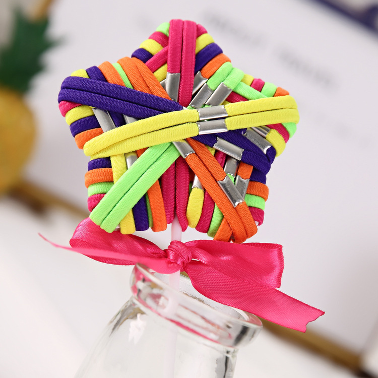 歐美外貿棒棒糖造型可愛頭飾發飾品30根頭繩皮筋松緊繩大人兒童