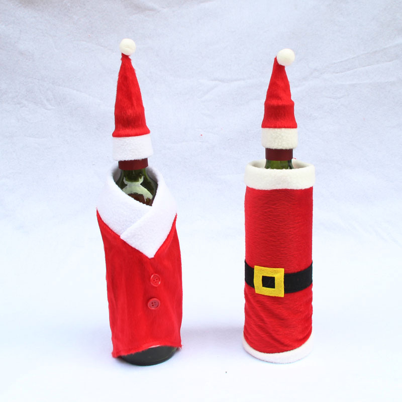 廠家直銷 圣誕節用品 圣誕紅酒瓶套 紅酒瓶衣服  圣誕紅酒瓶袋