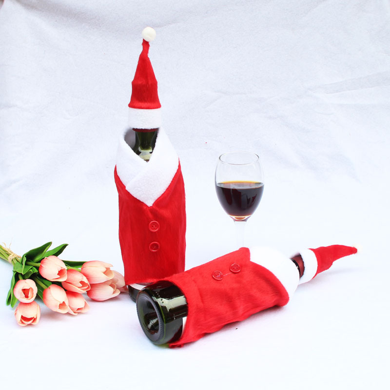 廠家直銷 圣誕節用品 圣誕紅酒瓶套 紅酒瓶衣服  圣誕紅酒瓶袋