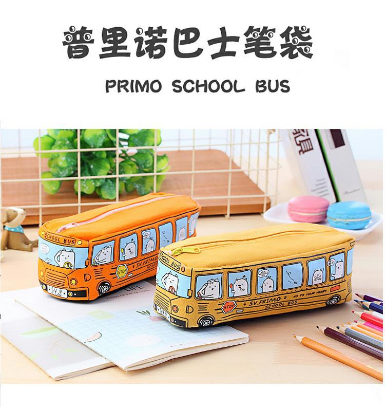 韓國創意學生文具小動物巴士筆袋 鉛筆盒 男女帆布文具盒定制批發