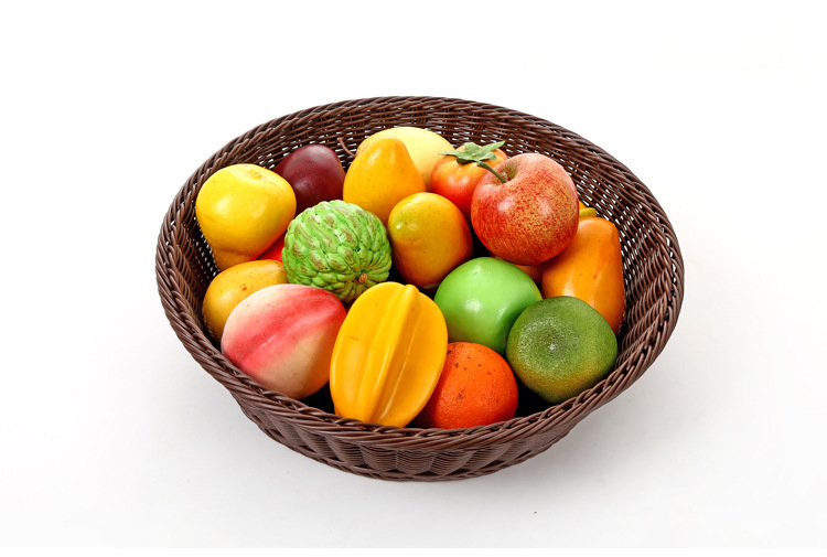 2525 仿藤水果籃 超市展示籃 仿藤超市果蔬筐 圓形水果籃