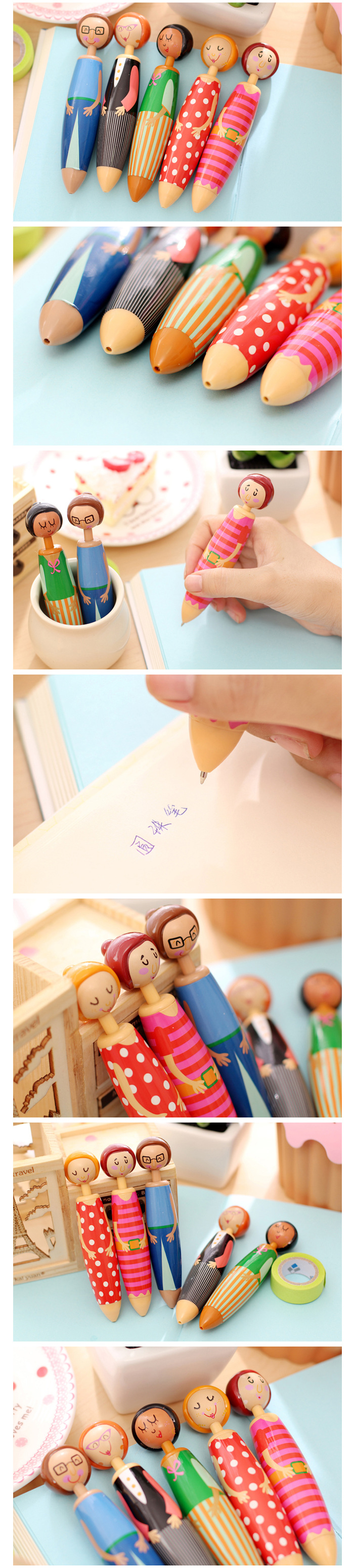 可愛人偶原子筆 創意造型胖胖筆 文具用品 造型原子筆 人物造型圓珠筆