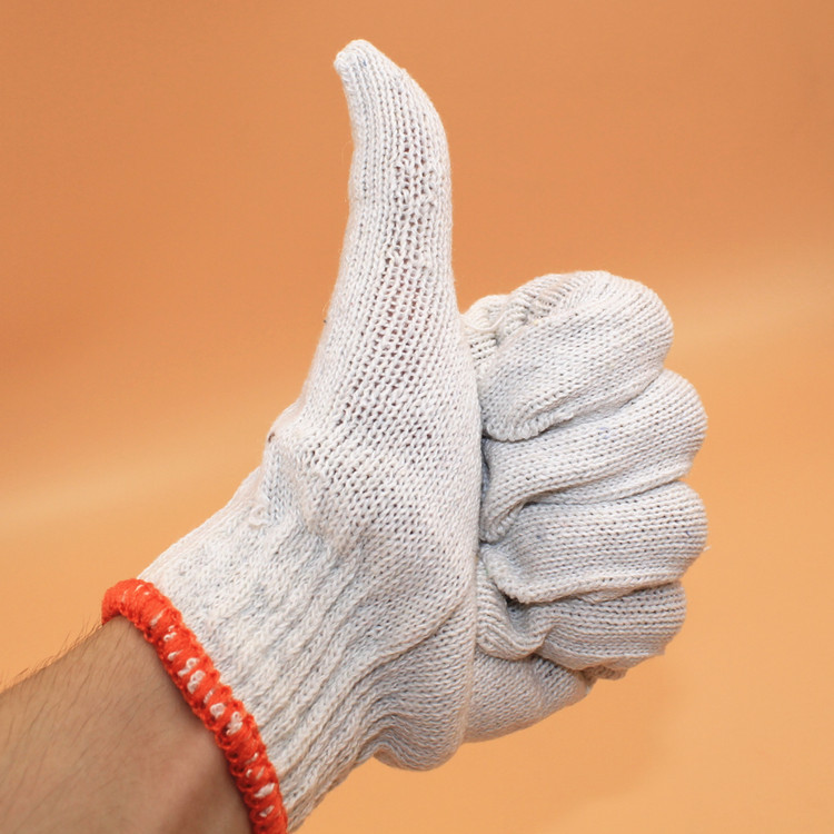 廠家直銷 500g加密棉紗耐磨勞保防護手套 便宜紗線白手套勞保產品