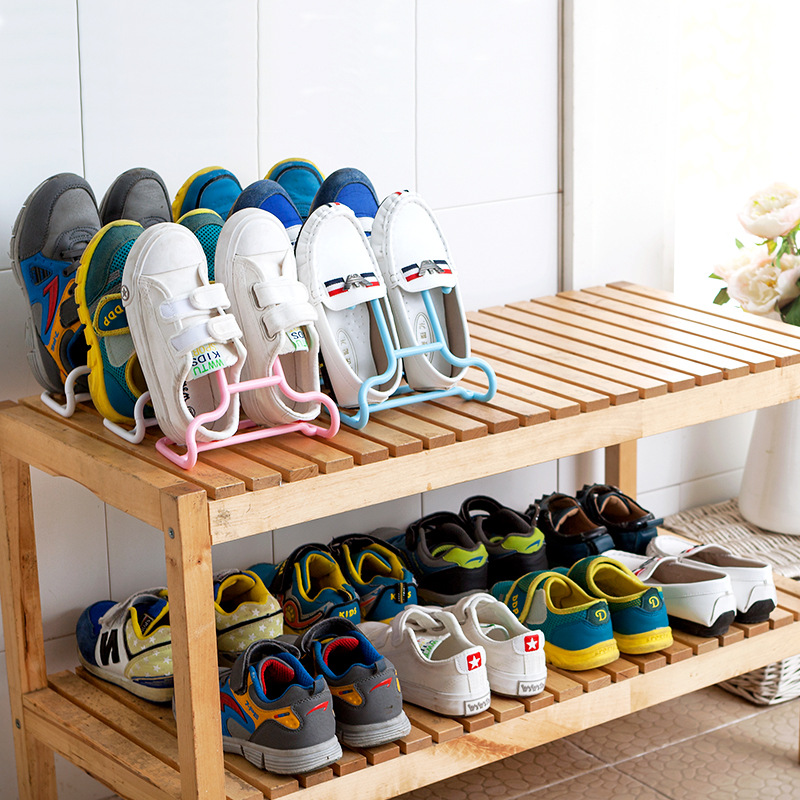 二合一兒童收納鞋架 多功能曬鞋架 超省空間鞋子收納架 2個裝