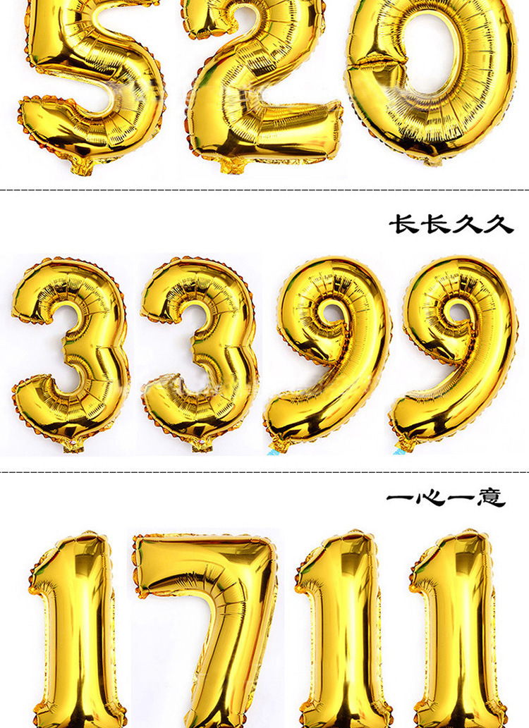 32寸鋁膜數字氣球 生日氣球 裝飾氣球 歲數氣球 生日佈置 