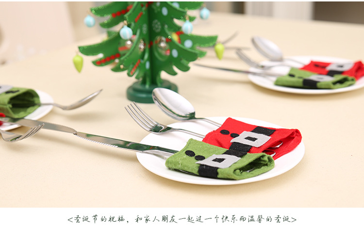 圣誕裝飾品 圣誕桌面裝飾 圣誕刀叉套 圣誕餐具套