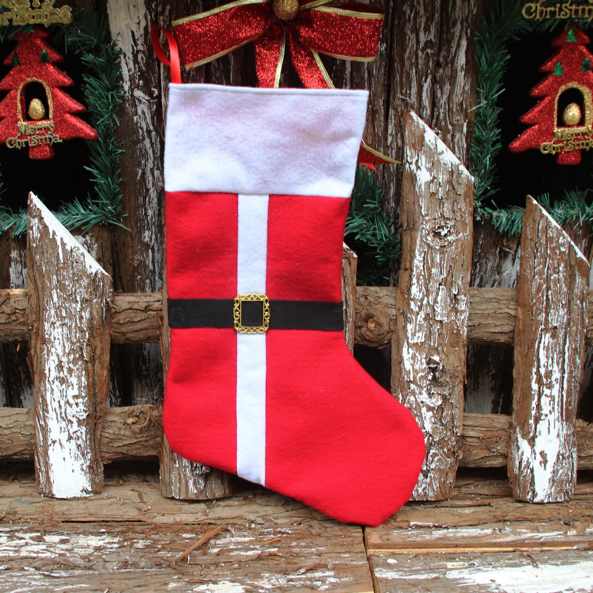 新款圣誕襪 圣誕裝飾品 圣誕無紡布大襪 圣誕禮品袋 圣誕禮品