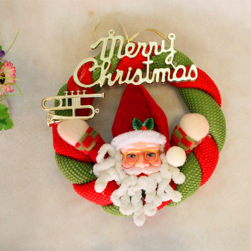 圣誕樹裝飾品 圣誕花環 布藝花環 圣誕門掛 圣誕門環圣誕老人雪人