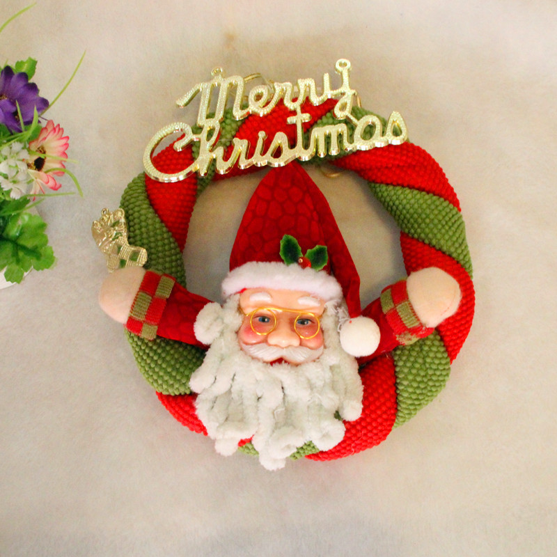 圣誕樹裝飾品 圣誕花環 布藝花環 圣誕門掛 圣誕門環圣誕老人雪人