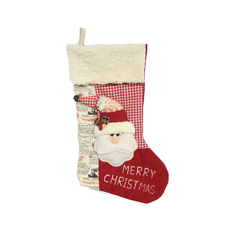 圣誕裝飾品 圣誕老人雪人襪 高檔圣誕立體襪 圣誕禮品袋