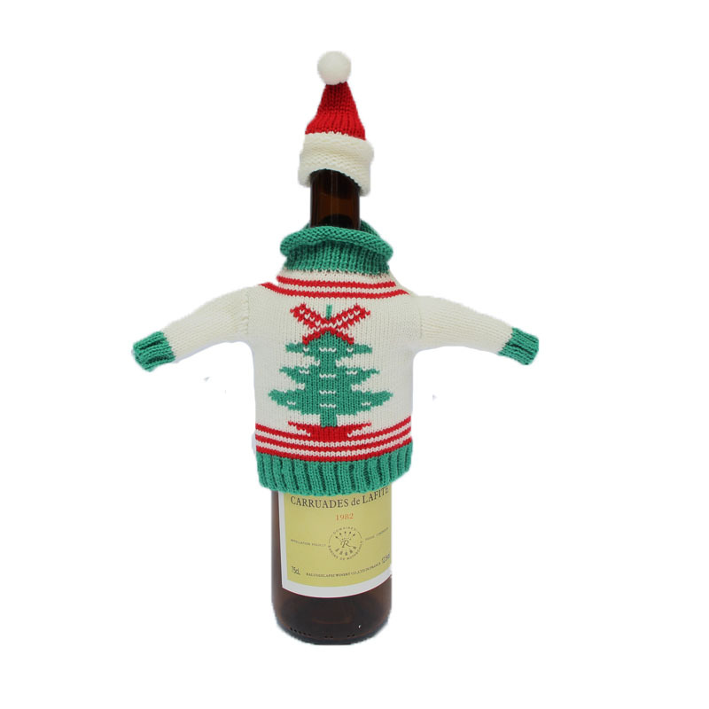 新款圣誕酒瓶套 毛衣酒瓶套4款 圣誕酒瓶裝飾品