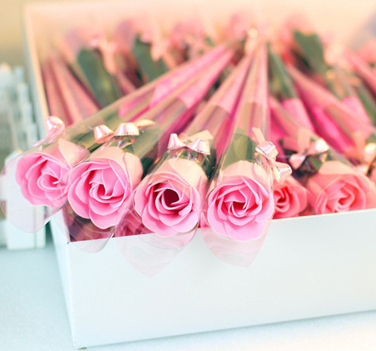 玫瑰香皂花 教師節必備 情人節必備 單支玫瑰香皂花 尖筒單支玫瑰花