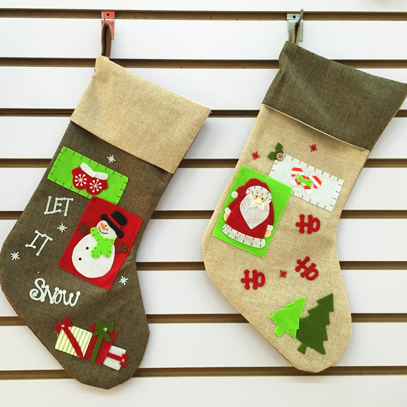 新款大號圣誕襪  麻布圣誕襪 圣誕兒童禮品袋