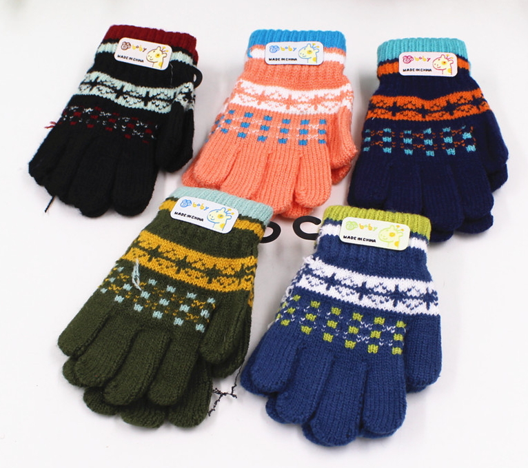 (12入)小花五指手套 小童單層手套 冬季戶外保暖手套