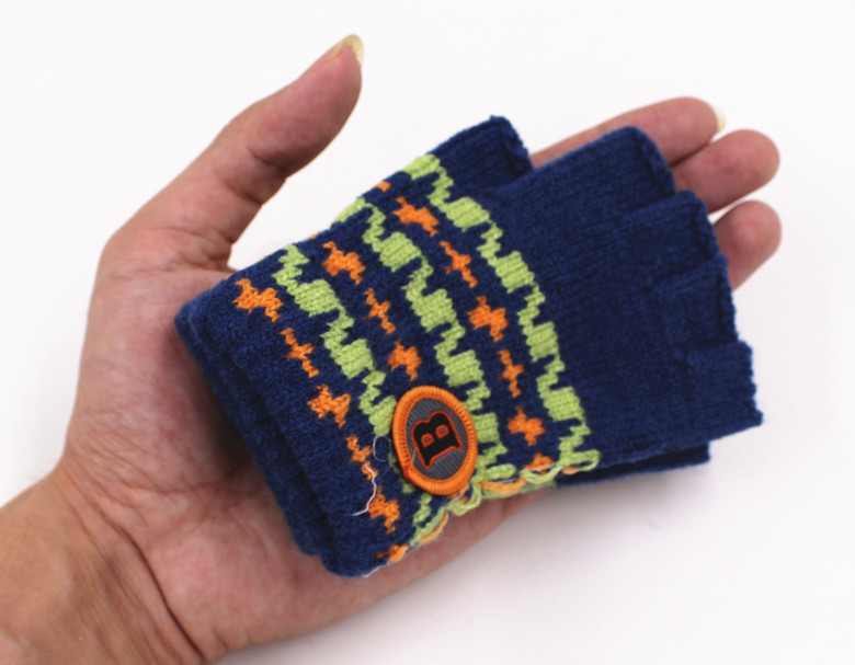 Q1734 兒童小款提花半指手套時尚秋冬季熱賣新款手套防寒防凍手套