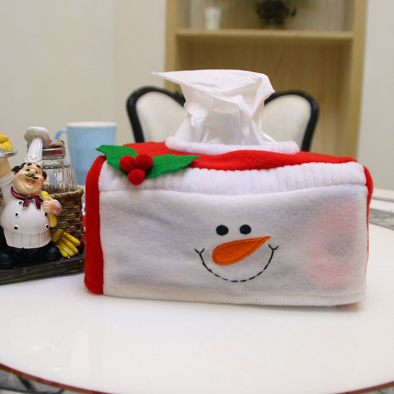 新款圣誕裝飾品 圣誕紙巾盒裝飾 小號圣誕紙巾盒套 圣誕場合裝飾