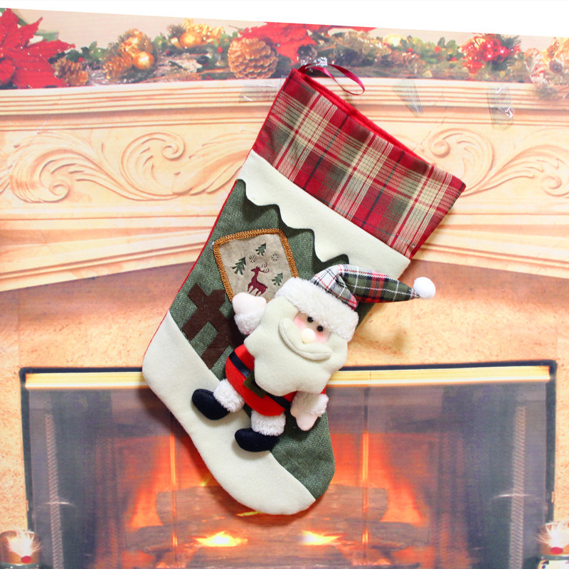 新款圣誕襪 圣誕鄉村風圣誕襪 圣誕老人 雪人立體襪