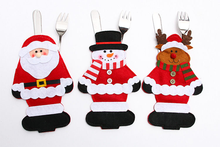 新款圣誕裝飾品 新款圣誕老人刀叉套 圣誕桌面裝飾